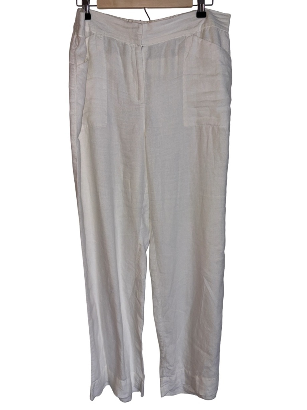 Chico's White Wide-Leg Linen Pants